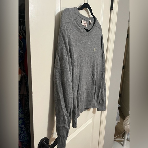 Original Penguin Men’s Gray Cotton Sweater Size Medium - Picture 4 of 10